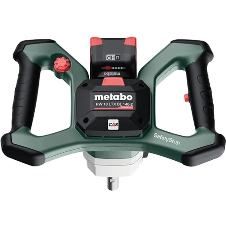 Metabo Akku-Rührwerk RW 18 LTX BL 140-2, 18V Solo ohne Akku/Ladegerät, Brushless-Motor, Zweiganggetriebe, SafetyStop, ergonomische Handgriffe – Bild 6