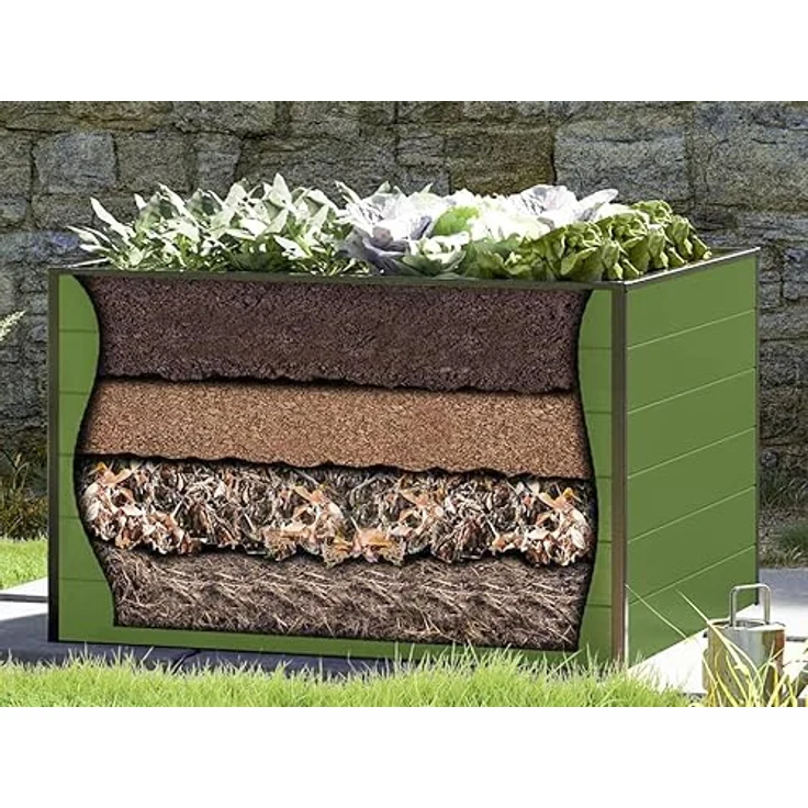 GFP HALFSIZE Aluminium Hochbeet - Platzsparendes & Stabiles Gartenbeet in Anthrazit - Ideales halbhohes Modell für Familien-Gartenspaß – Bild 3