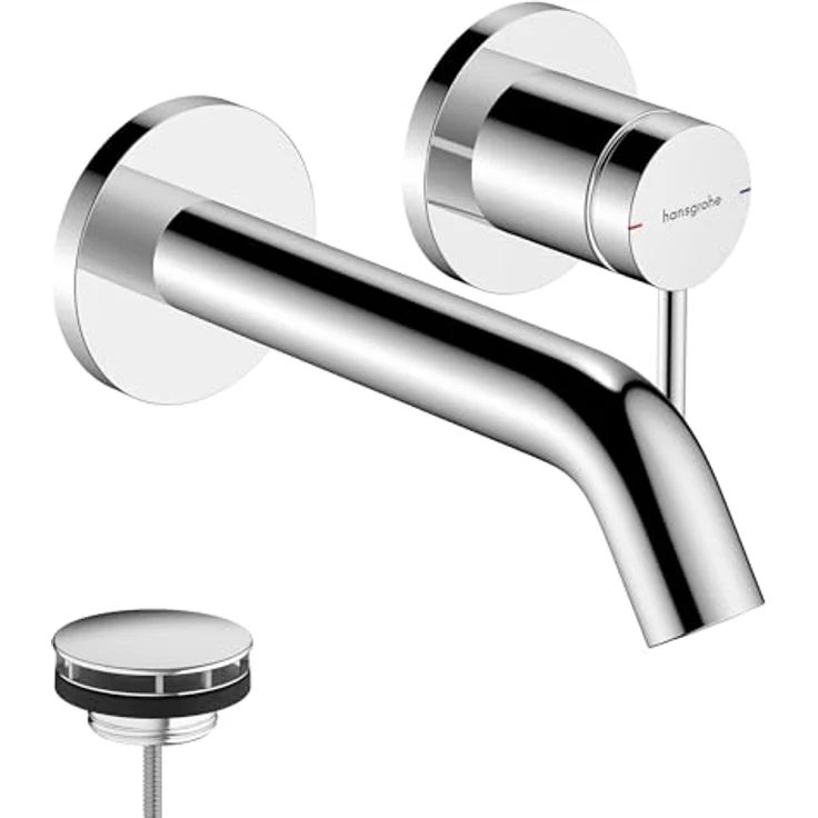 hansgrohe Tecturis S Waschtischarmatur mit Ablaufgarnitur, Keramikmischsystem und Temperaturbegrenzung, DN 15 – Bild 1