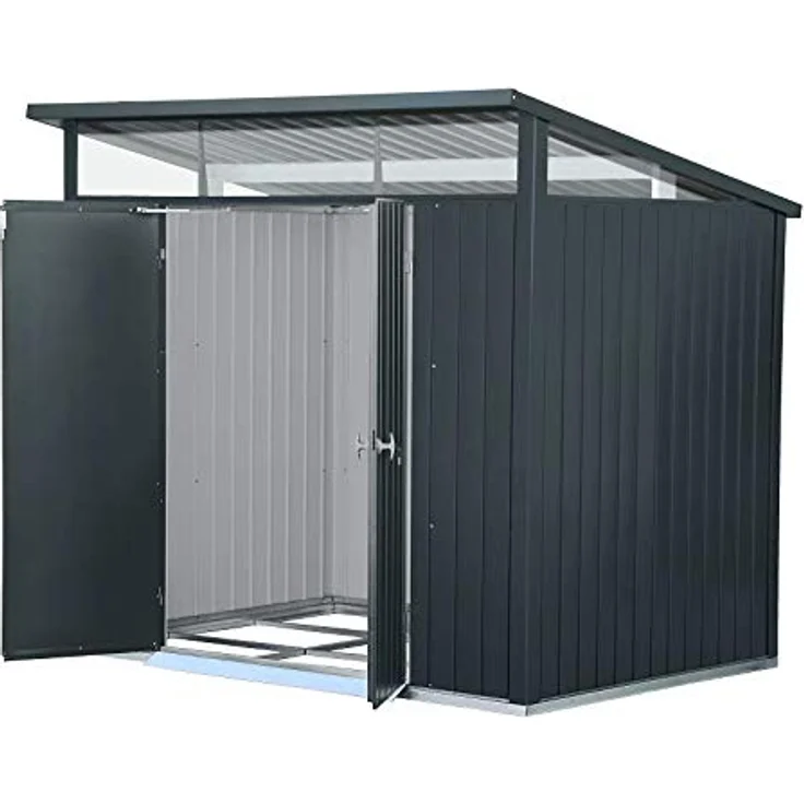 Duramax Metallgerätehaus Palladium 8x6, Gartenhaus mit doppelter Flügeltür, anthrazit – Bild 4