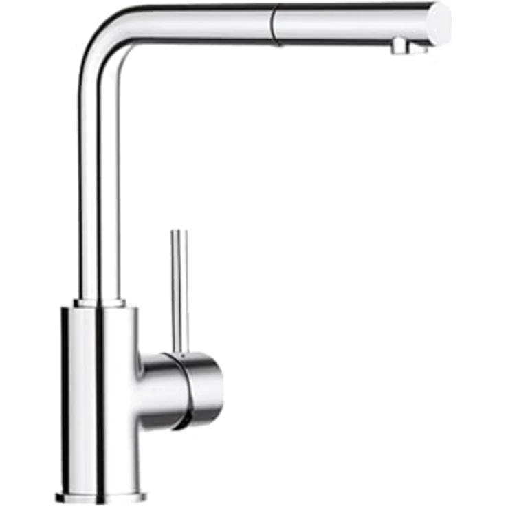 Blanco Mila-S chrom ND, Armatur mit herausziehbarem Auslauf und 360° schwenkbarem Auslauf, chrom – Bild 1