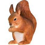 WILDLIFEGARDEN Wildlife Garden WG5942 Rotes Eichhörnchen, handgeschnitzte Dekofigur aus Lindenholz, 6,9 x 13,6 x 14 cm, von Hand bemalt mit ungiftigen Farben
