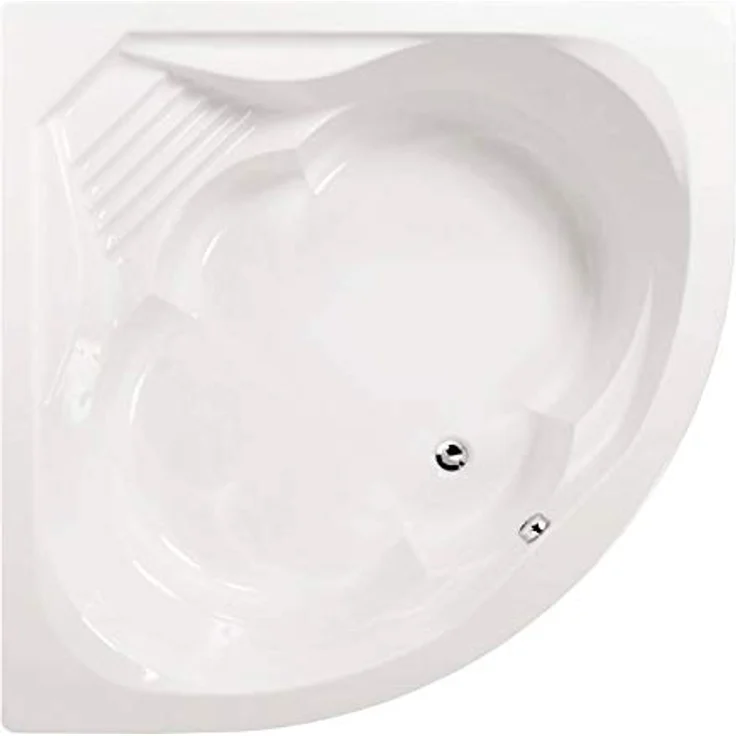 Calmwaters Eckbadewanne Curved Wellness 150x150 cm, mit Schürze, Wannenfüßen & Ablaufgarnitur, 300 l Wasserinhalt, erhöhte Sitzfläche – Bild 7