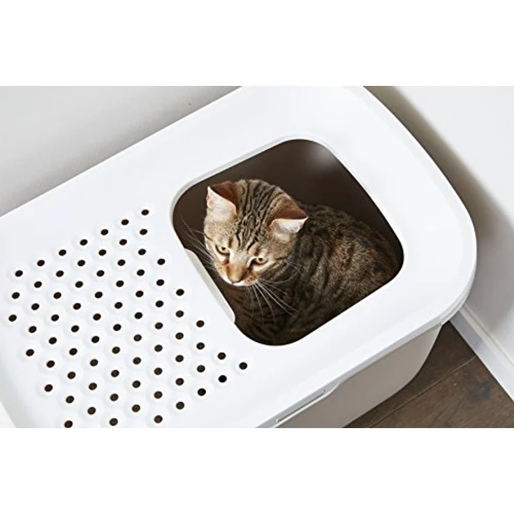 SAVIC Katzentoilette Hop In mit Einstieg von oben beige-weiss – Bild 4