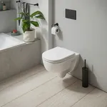 Duravit D-Code Wand-WC-Set 2.0, spülrandlos mit wassersparender Tiefspültechnik, waagerechtem Abgang, weiß