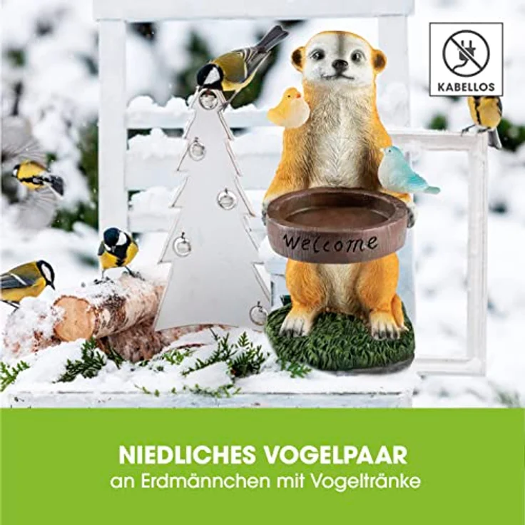 EASYmaxx Solarleuchte Erdmännchen als Vogeltränke – Bild 4
