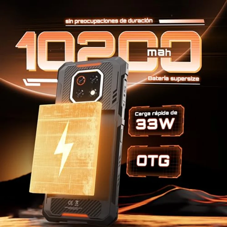 CUBOT Kingkong ES 3 – 4G Smartphone, 6,74" HD+ 90Hz, 16GB RAM (6GB+10GB erweitert), 256GB ROM, 48MP Kamera, 10200mAh Akku, Android 15, Schwarz – Bild 4