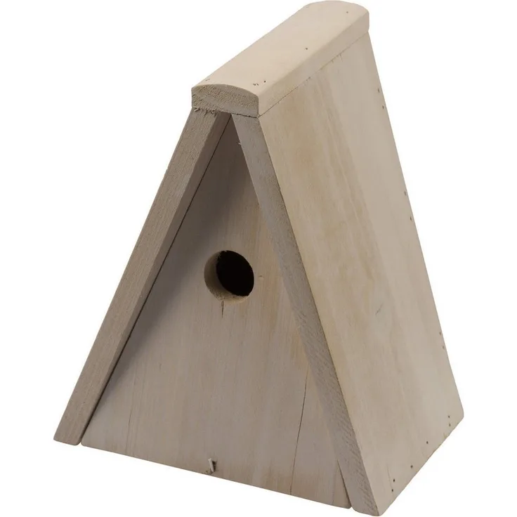 DUVO+ Nistkasten Meisennest Holz mit Schrägdach Dreikantform, 20 x 15 x 25 cm, ideal für den Garten
