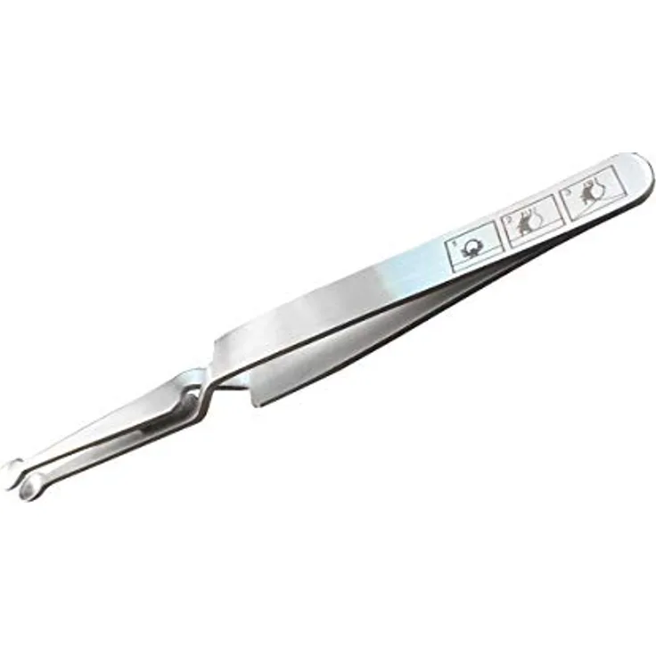 remos professional body care REMOS Zeckenzange, löffelförmige Zeckenpinzette aus rostfreiem Edelstahl mit Kreuzgriff für Hunde und Katzen, 12 cm