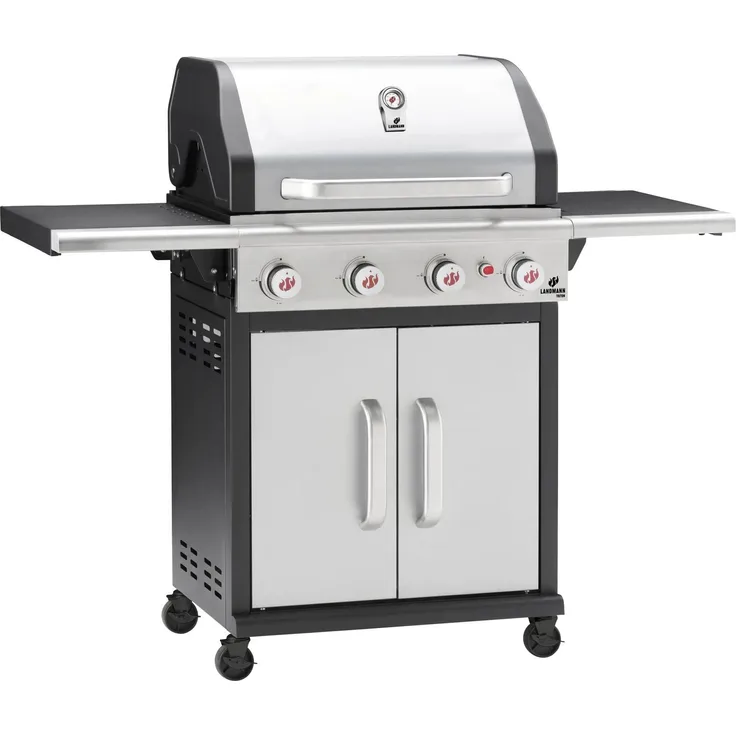 Landmann Triton FlexX PTS 4.0, Gasgrill mit 4 Edelstahlbrennern, großen Grillfläche für bis zu 12 Personen, modularem Grillsystem und PTS Technologie