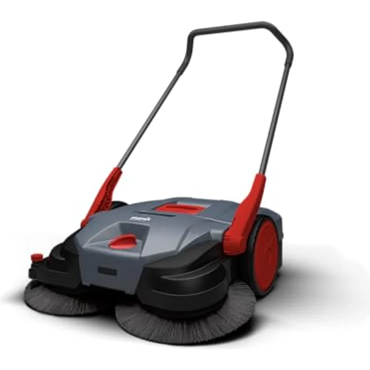 Starmix Kehrmaschine Durosweep 77 Pro – doppelte Schmutzaufnahme dank patentiertem Kehrsystem, Handkehrmaschine mit manuellem Antrieb - 77cm Kehrbreite - Kehrleistung 3000m²/h - Griff höhenverstellbar – Bild 1