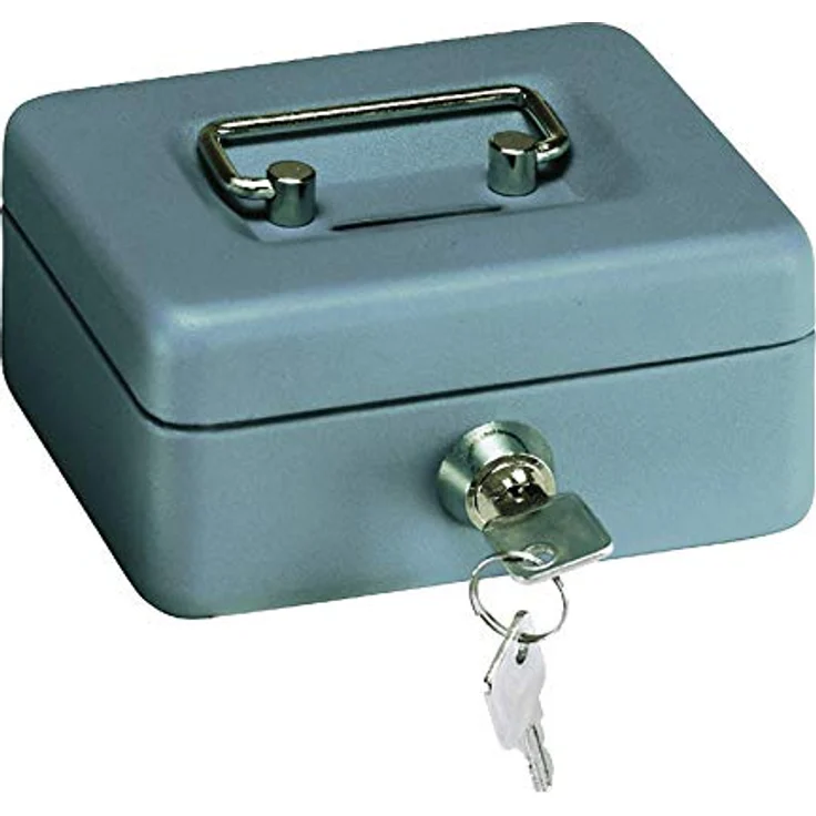 ARREGUI Elegant C9006 Geldkassette aus Stahl | Geldbox | 12,5 cm breit | Abschließbare Kasse mit Einwurfschlitz | Kleine Geldkassette mit Schlüssel | Geldkasse | grau – Bild 2