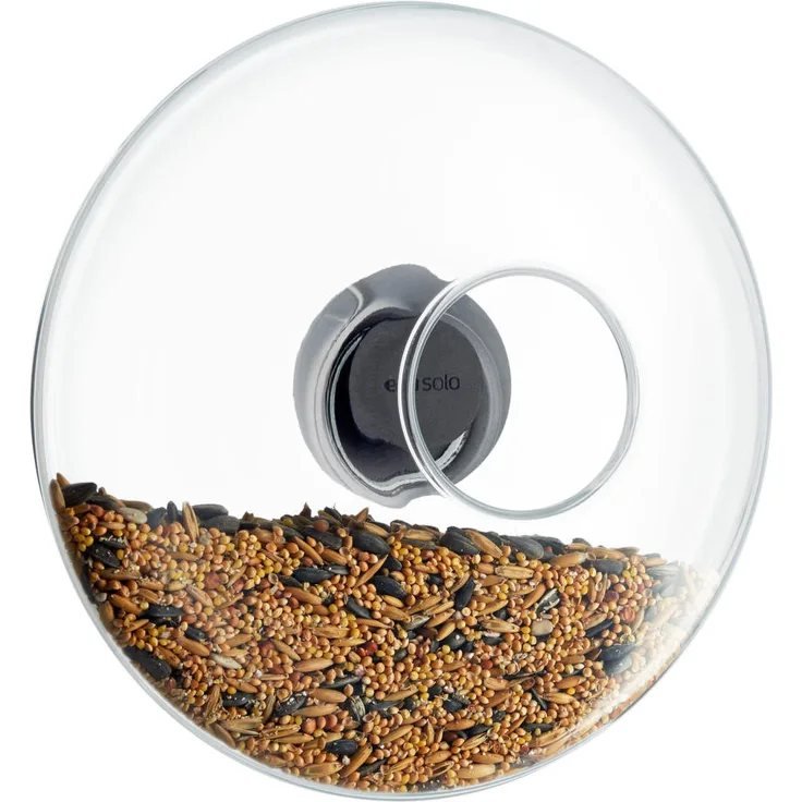 Eva Solo Fenster-Futterkugel, Futterhaus, Futterstation, Vogelfutter, Glas-Gummi-Edelstahl, Transparent, Ø 19.5 cm, 571024