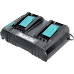 Makita DC18SH Doppelladegerät, gleichzeitiges Aufladen von 14,4 V oder 18 V Akkus der LXT-Serie, 2 m Kabellänge