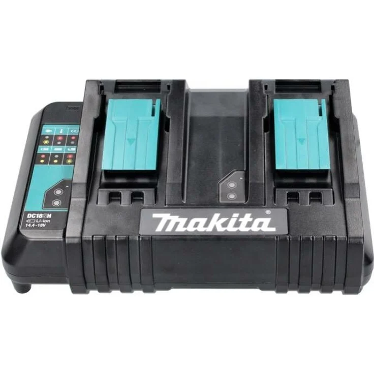 Makita DC18SH Doppelladegerät, gleichzeitiges Aufladen von 14,4 V oder 18 V Akkus der LXT-Serie, 2 m Kabellänge – Bild 2