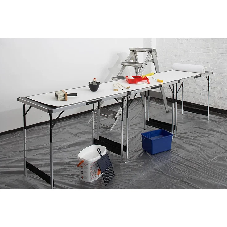 Meister Multifunktionstisch 3-teilig - 30 kg Tragkraft je Tisch (100 x 60 cm) - 4-fach höhenverstellbar - Klappfunktion - Party Tisch - Tapeziertisch - Flohmarkttisch - Beistelltisch – Bild 2