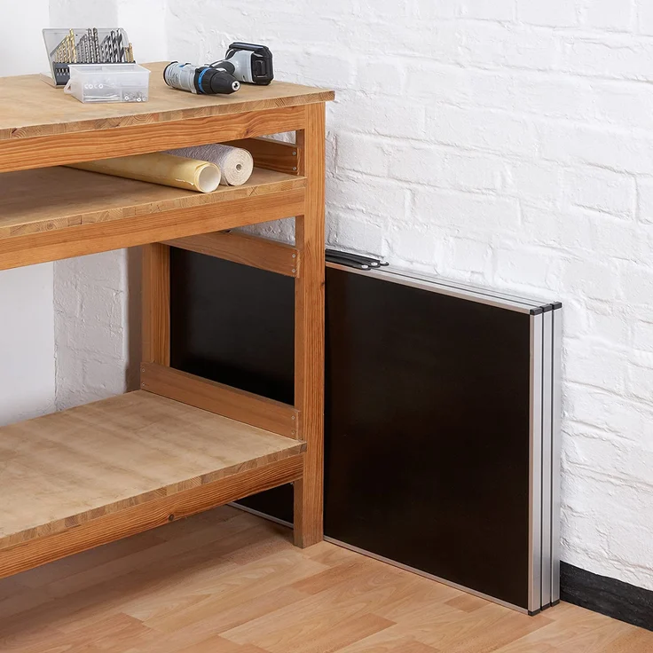 Meister Multifunktionstisch 3-teilig - 30 kg Tragkraft je Tisch (100 x 60 cm) - 4-fach höhenverstellbar - Klappfunktion - Party Tisch - Tapeziertisch - Flohmarkttisch - Beistelltisch – Bild 4