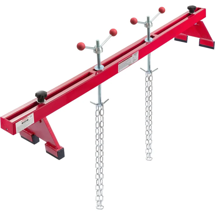 AREBOS Motorbrücke Kotflügeltraverse 500 kg Rot, Getriebehalter, Motorheber, Wagenheber