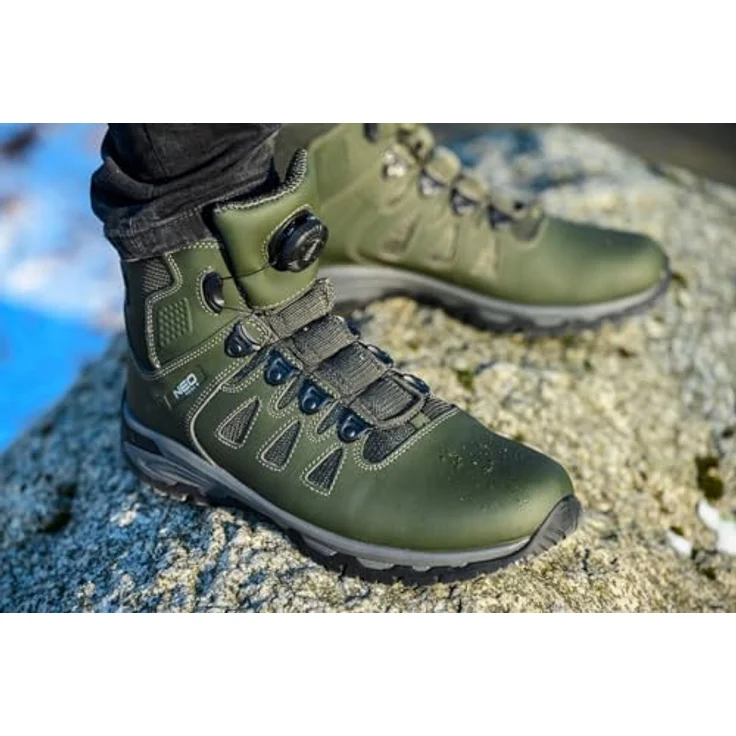 No Name Sicherheitsschuhe O2 SR FO, Arbeitsstiefel mit Kordelbindung und Knauf, Größe 43, rutschfest und ölbeständig – Bild 8