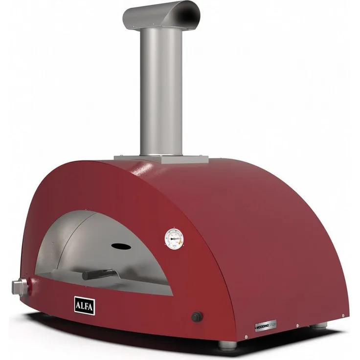 Alfa Forni MODERNO Gas Pizzaofen, 3 Pizzen Ø 30 cm, Antik Rot, mit Heat Genius-Technologie und Edelstahlgehäuse
