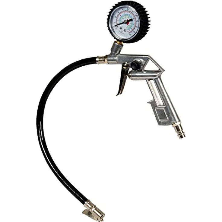 Einhell Druckluft-Reifenfüller 8 bar, Manometer mit vier Druckeinheiten und Ablassventil