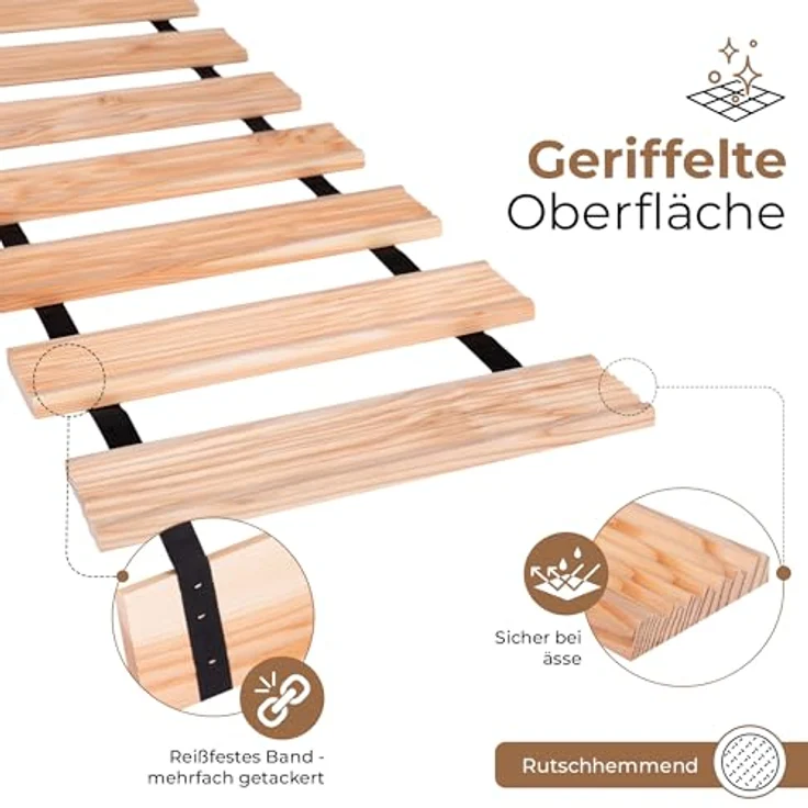 BooGardi Rollweg aus Lärche, mobiler Holzweg 250 cm lang, 30/40/50 cm breit, wetterfest, perfekter Gartenweg, Trittplatten, 8 cm Lattenabstand – Bild 5
