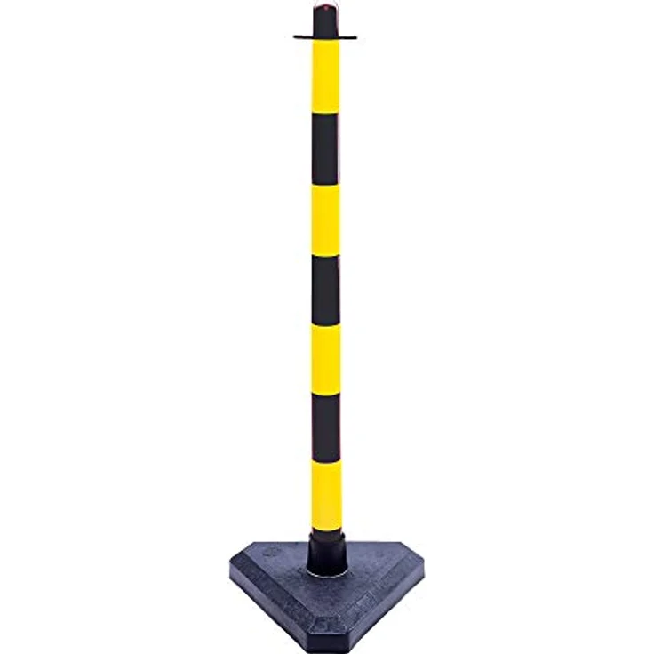 Moravia GUARDA Leichter Ketten-Warnständer-Set, 6 Ständer mit 10m roter/weißer Kette, tiefem Schwerpunkt und wählbaren Fußplatten – Bild 1