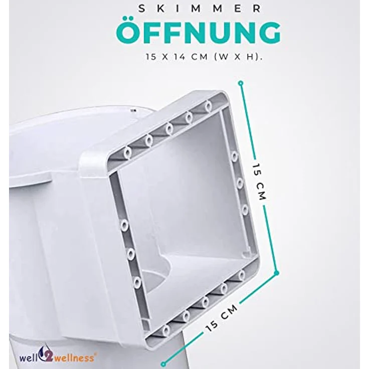 WELL2WELLNESS Pool Skimmer Set S1 Oberflächenskimmer inkl. Einlaufdüse – Bild 8