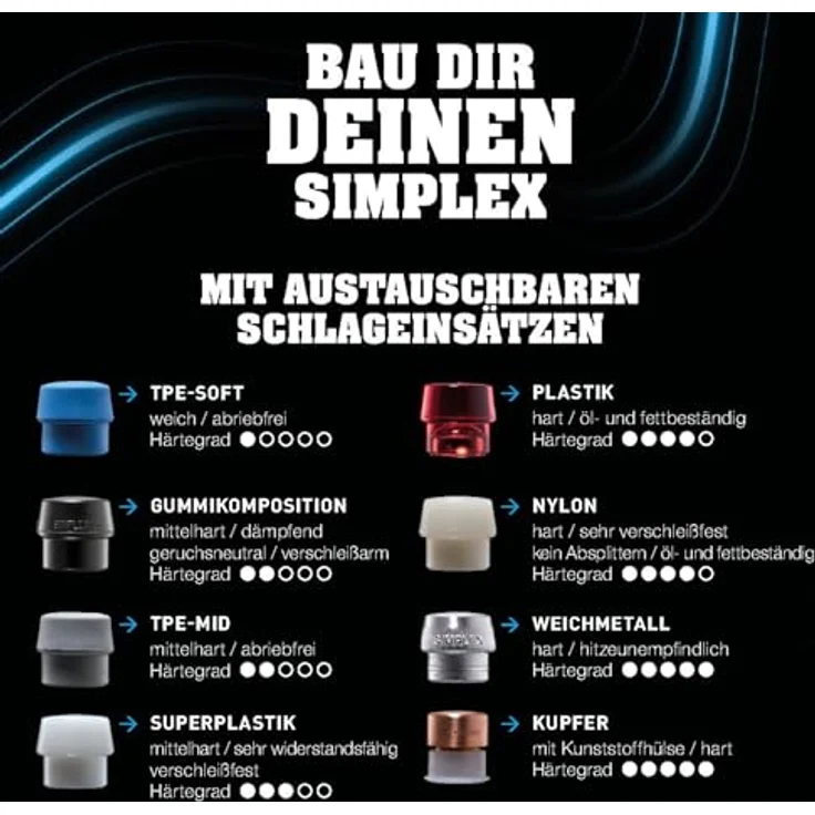 Halder Schonhammer SIMPLEX Gummi/Plastik Durchmesser:40mm – Bild 5