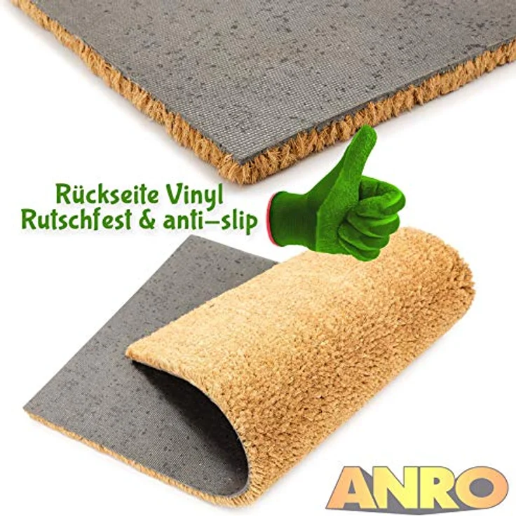 Anro Kokosmatte Fußmatte Abstreifer Abtreter viele Größen und Höhen Naturprodukt Rollenware Dicke 26mm Größe 30x100cm – Bild 5