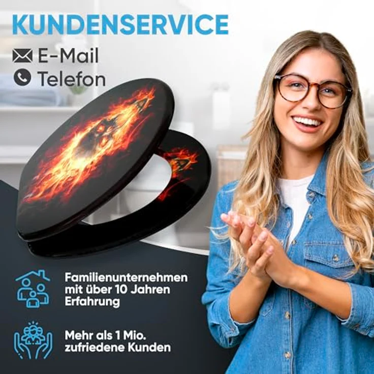 Sanilo WC Sitz Totenkopf in Flammen, Holz mit Absenkautomatik und antibakterieller Oberfläche, 47x37,7 cm – Bild 8