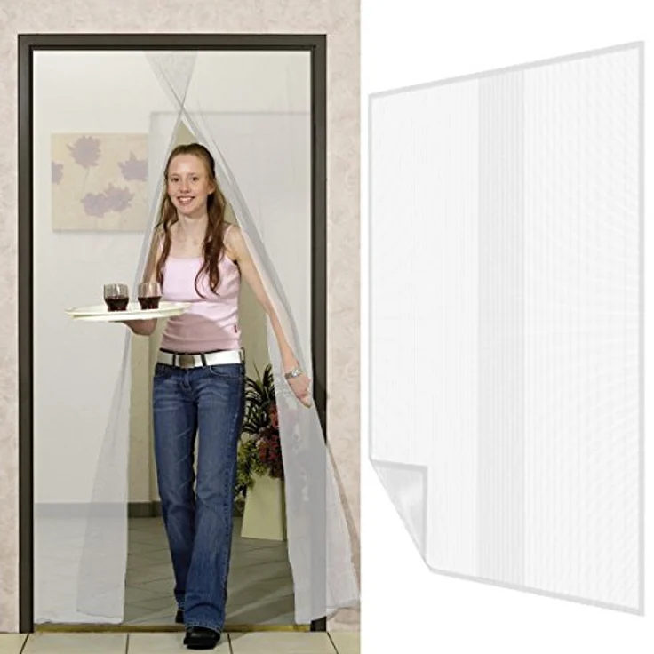 easy life Insektenschutz-Gitter-Tür 110 x 210 cm weiß mit Klettband – Bild 3