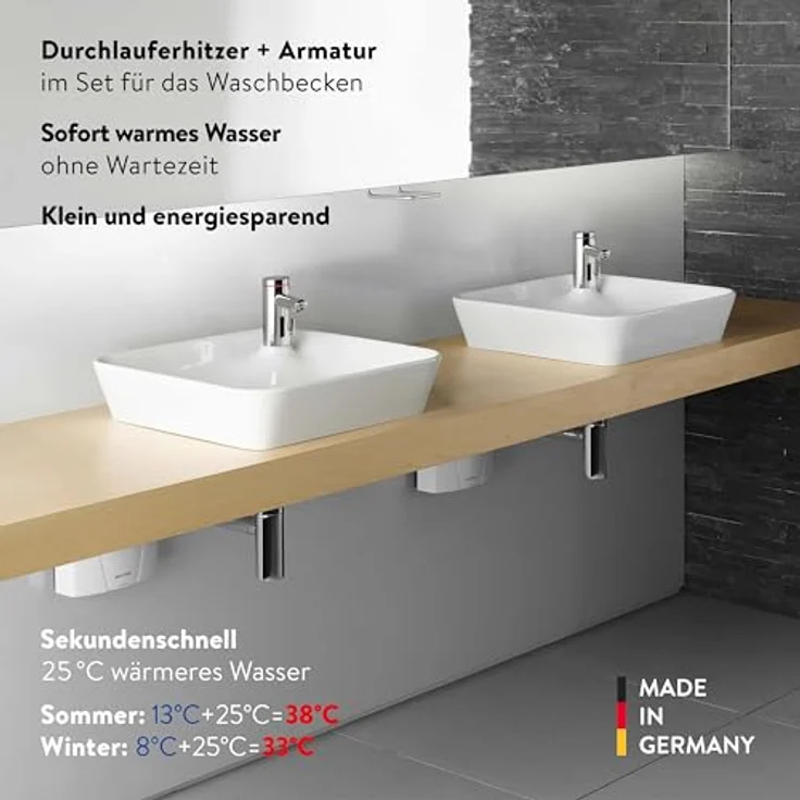 CLAGE MBX3 Lumino, elektronischer Klein-Durchlauferhitzer mit Sensorarmatur, 3,5kW, VDE-GS geprüft, druckfest, für hygienisches Händewaschen – Bild 2