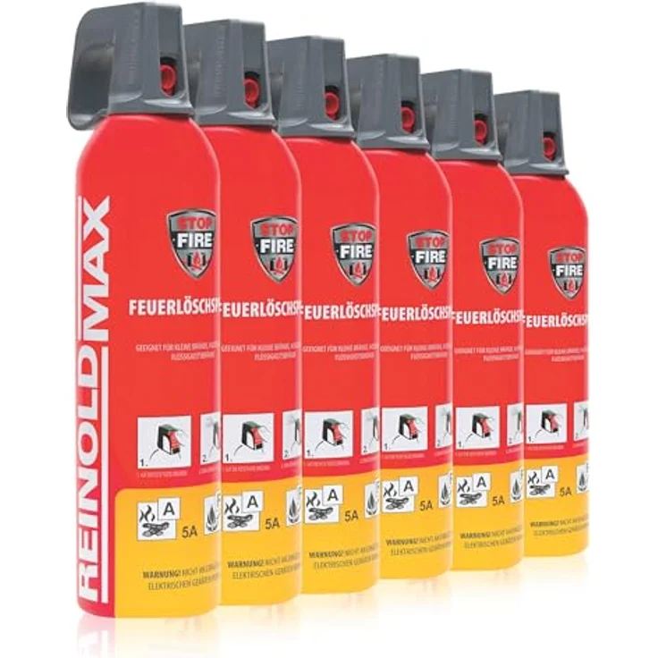 Xenotec Premium Feuerlöschspray Stopfire, 6er Set, 750ml, wiederverwendbar, geeignet für Fettbrände, 25 Sekunden Löschzeit – Bild 1