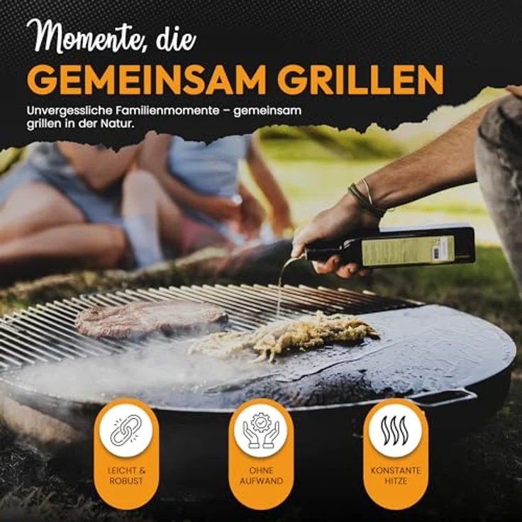 BonFeu BonGrill 1/2 Feuerschale Ø100, Grillrost aus robustem Stahl für vielseitiges Kochen im Freien – Bild 3