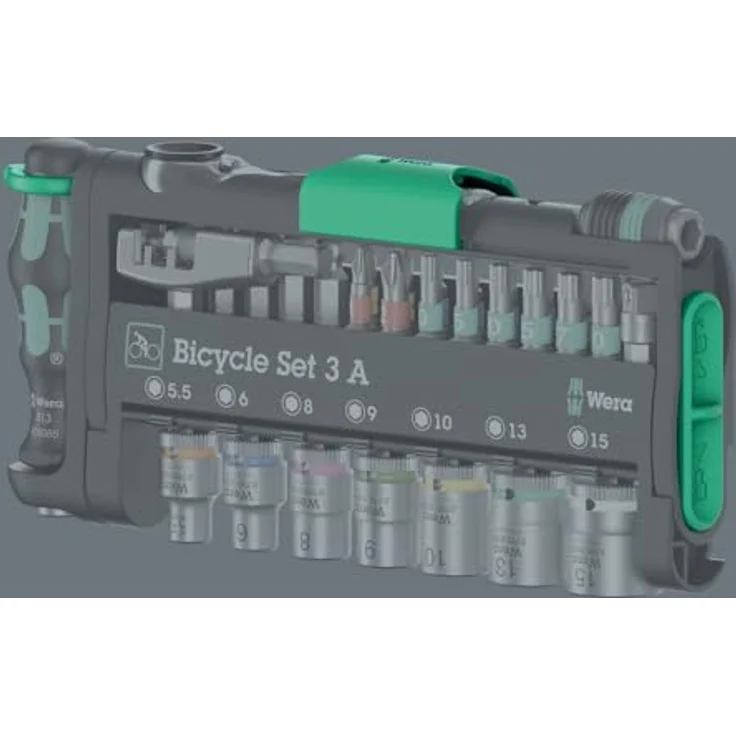 Wera Bicycle Set 3A 2025 05004188001, Fahrradwerkzeug-Set mit Ratsche, Bits und Kettenwerkzeug, inklusive Soft-Tasche – Bild 4