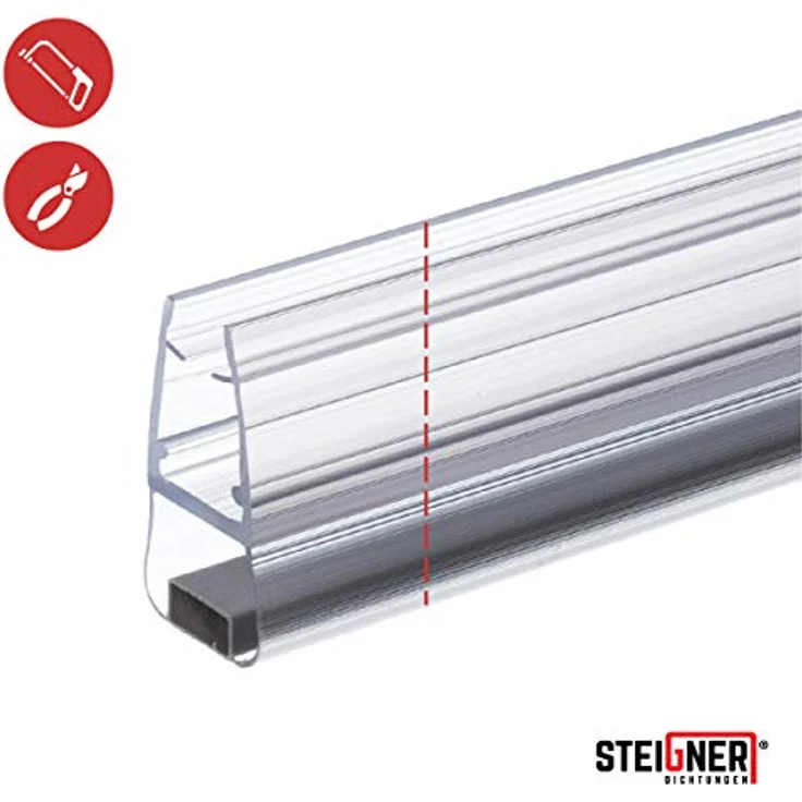 STEIGNER Magnetduschdichtung UKM01, 201cm, für Glasstärke 3,5/4/5mm, wasserdicht, schimmel- und kalkresistent, transparente Optik – Bild 3