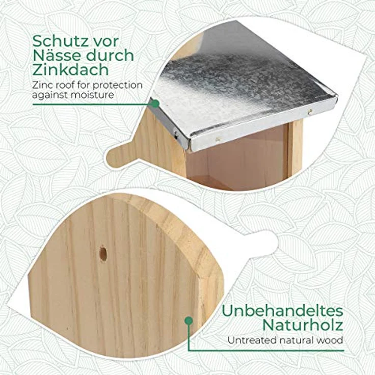 WILDLIFE FRIEND Eichhörnchen Futterhaus aus Kiefernholz - Wetterfest & fertig montiert - Eichhörnchen Futterstation - Eichhörnchen füttern - futterstation für eichhörnchen- 11x29x25 cm – Bild 4