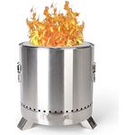 BPT Feuerschale Outdoor-Kamin aus Edelstahl,Tragbare Feuerstelle für Terrasse rauchfrei Feuertonne, Holzofen, Feuerkorb - ⌀ 38cm, Höhe 40.7 cm Weiß