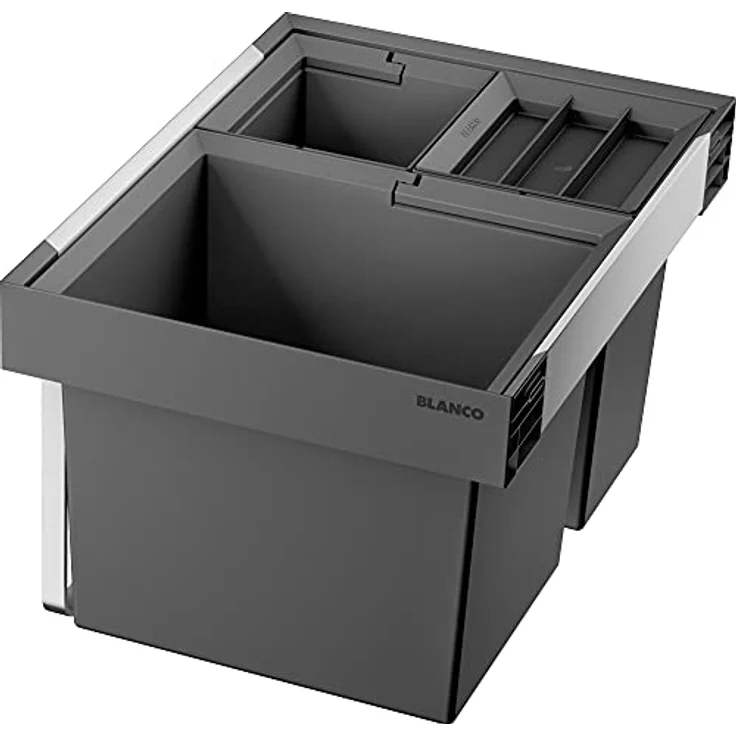 BLANCO FLEXON II low 50/3 | Kunststoff, Aluminium | 50er Unterschrank | System zum Einbau in Schubladen | 1 x 19 Liter und 2 x 8 Liter Eimer | 1 x Eimerdeckel 8 Liter | Minimale Einbauhöhe: 324 mm – Bild 1