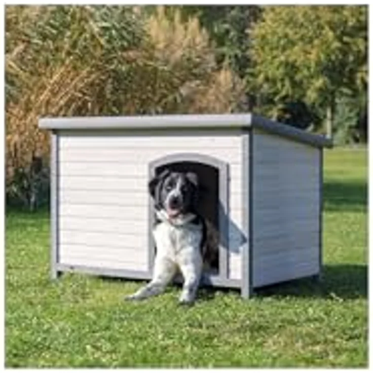 natura Hundehütte Classic mit Flachdach L:116 82 79cm grau – Bild 2