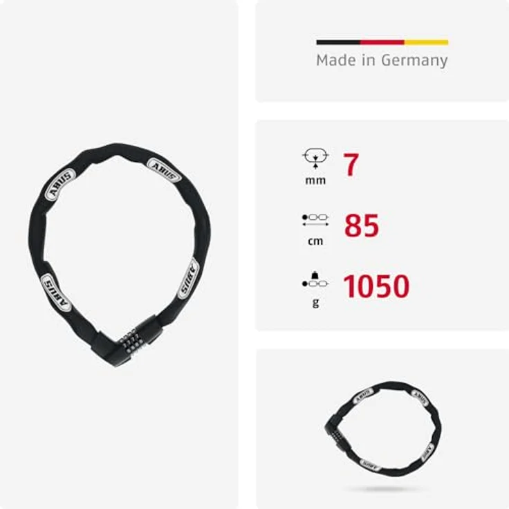 ABUS Kettenschloss 1385/85 black Tresor – Bild 3