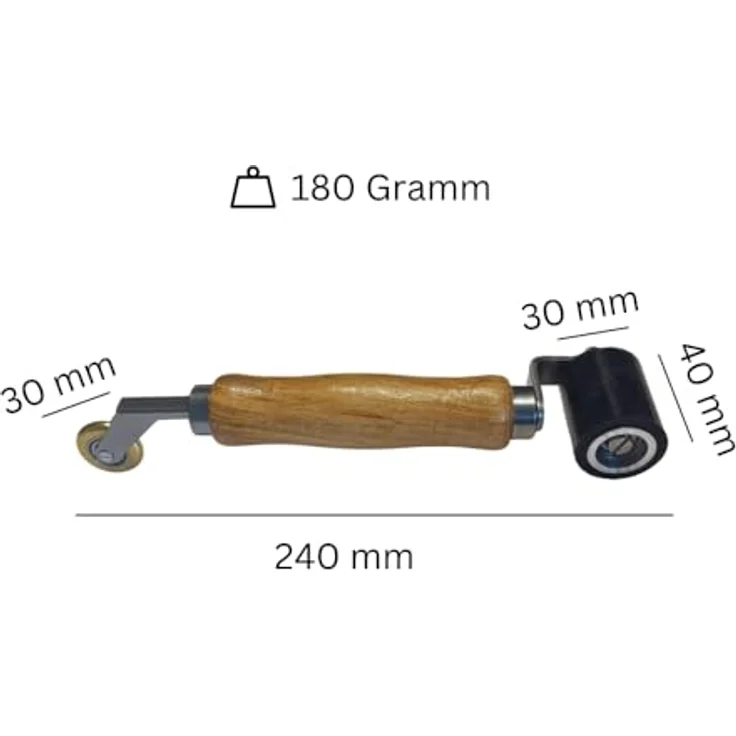 HSS Premium Kombi Roller Silikon Andrückrolle & Metall Eckenroller, ergonomischer Holzgriff für präzise Abdichtungen und vielseitigen Einsatz – Bild 5