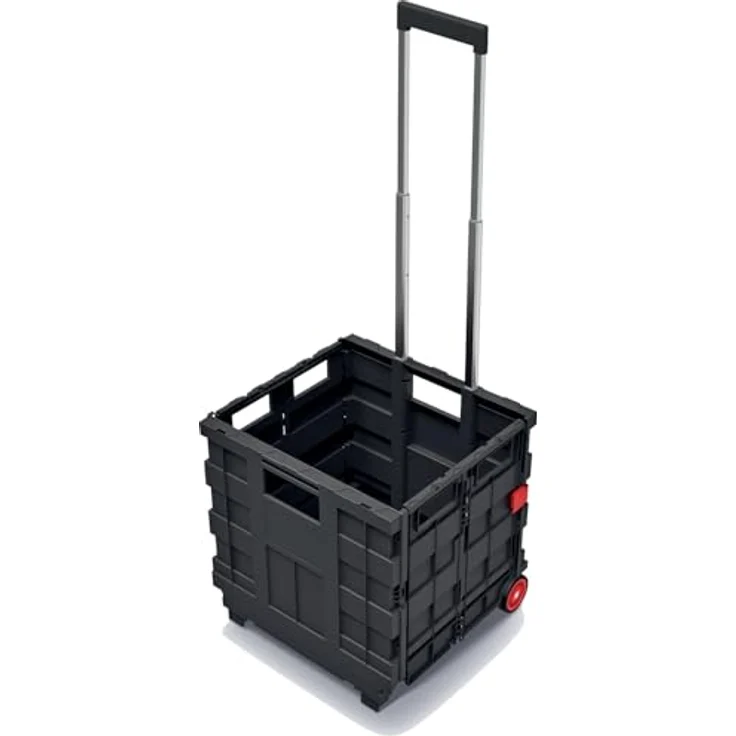 Kistenberg zusammenklappbarer Transportwagen Cart, Tragfähigkeit bis zu 25 kg, wetterfester Kunststoff, Teleskopgriff aus Aluminium – Bild 2