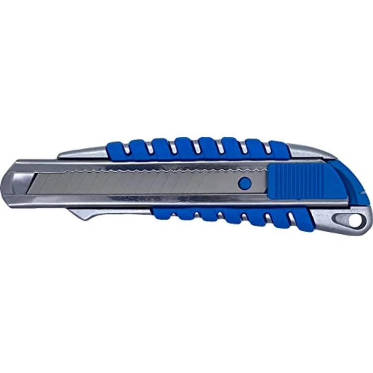 SIGA Profi Cuttermesser aus robustem Metall | ergonomische Gummierung | Übergriffschutz | für Standard 18mm Abbrechklingen | Teppichmesser | Universalmesser – Bild 1