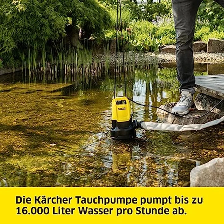 Kärcher SP 16.000 Flood Box Schmutzwasser-Tauchpumpe, 16.000 l/h, für Partikel bis 20 mm, mit 10-m-Gewebeschlauch, Flutkorb – Bild 2