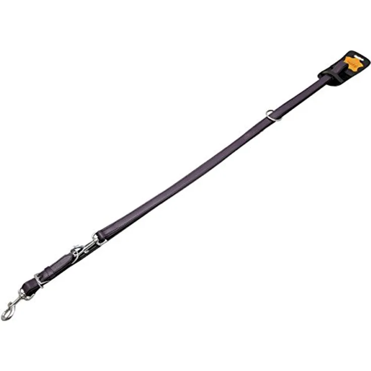 Nobby Leder Führleine "CUSTAILO", Büffelleder gefüttert und robust, lila/schwarz, L: 200 cm, B: 22 mm