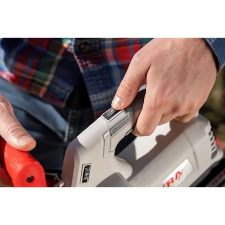 Ikra 3-in-1 Laubsauger + Laubbläser, Akku-Gerät mit 210 km/h Blasgeschwindigkeit, grau-rot, inkl. 45-Liter-Auffangbeutel und Schnellader – Bild 6