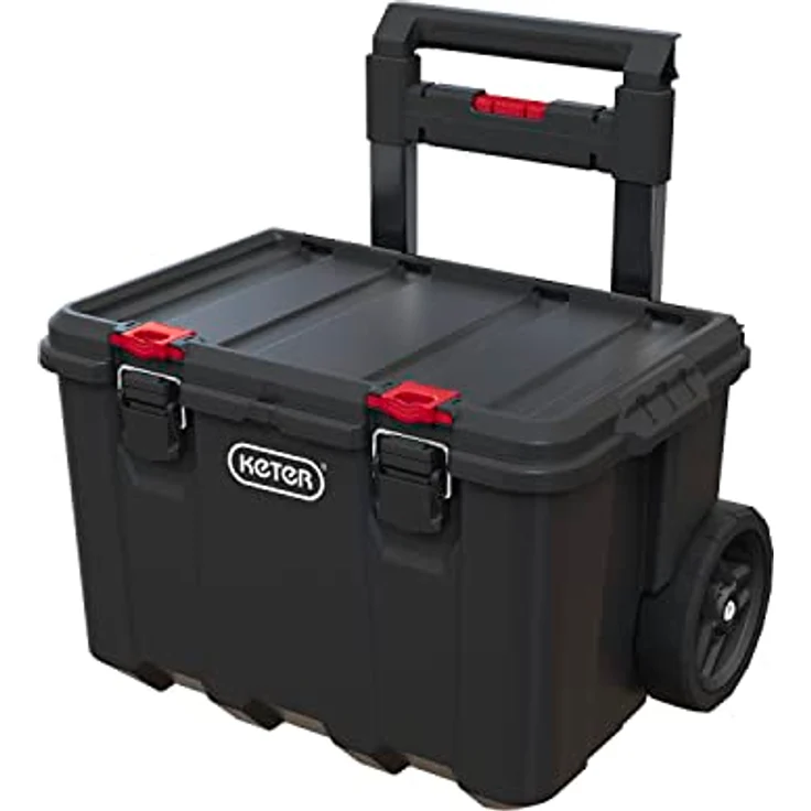 Keter Curver Box on Stack'n'Roll Wheels, Werkzeugkoffer aus robustem Technopolymer mit Rollen, platzsparendes Stapeldesign – Bild 1