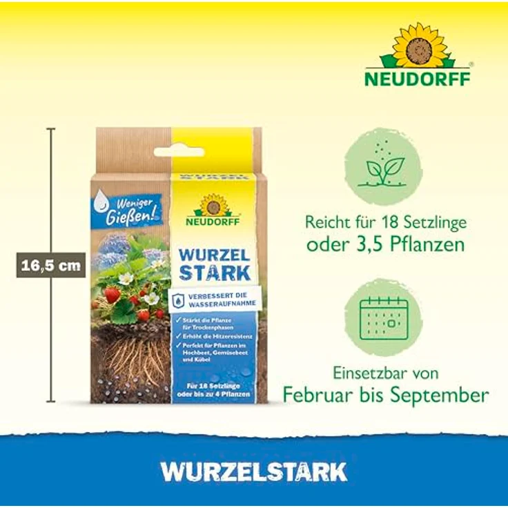 Neudorff Wurzelstark, Pflanzenstärkungsmittel für schnelles Wurzelwachstum, 36 g, optimal für weniger Gießen und Düngerausnutzung – Bild 3